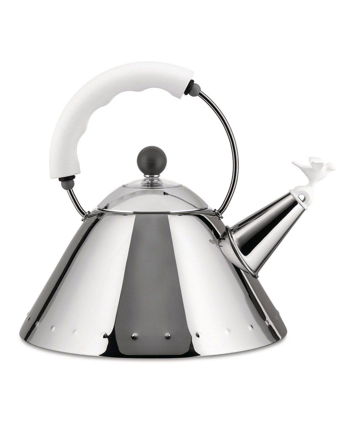 Alessi 2.1 Quart Tea Kettle By Michael Graves In Silver