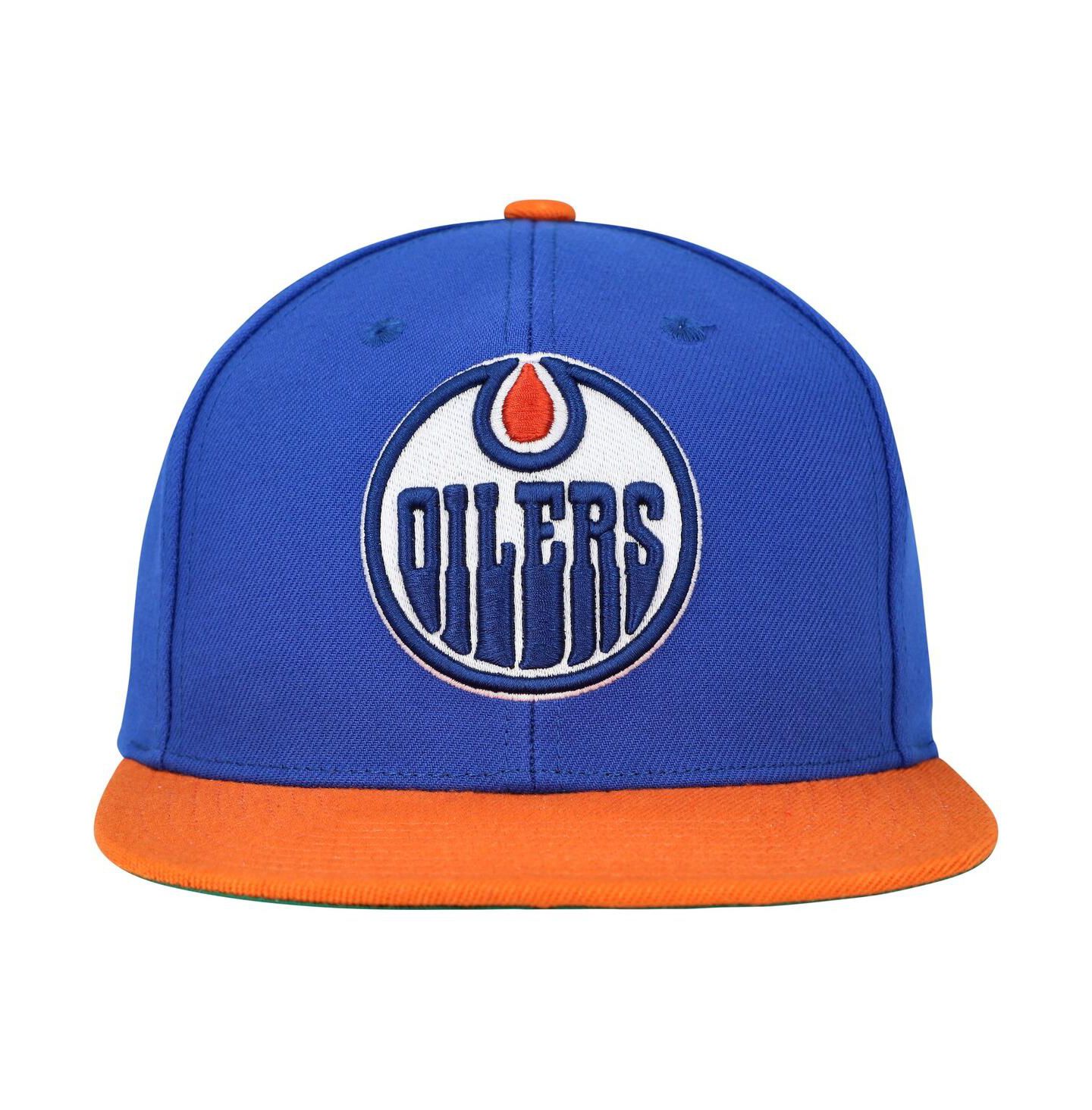 Мужская кепка Mitchell & Ness Blue Edmonton Oilers Core Team Ground 2.0 Snapback Hat — фото 3