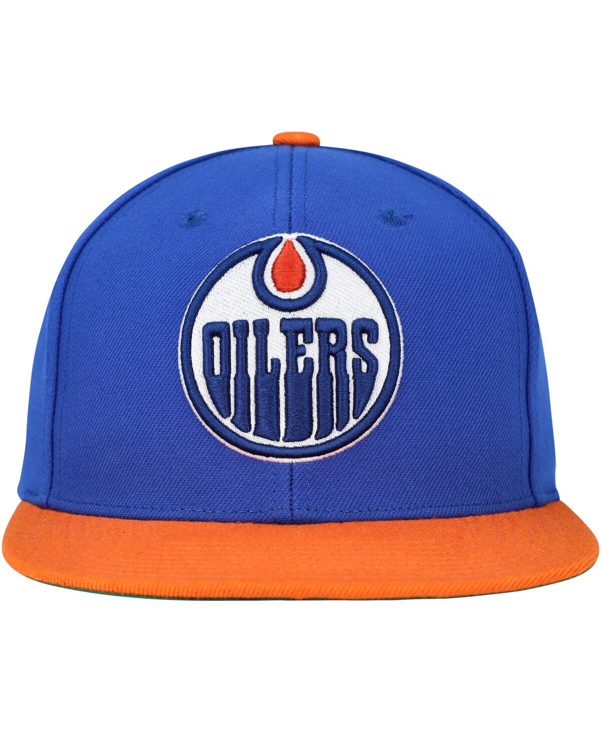 Men's Mitchell & NessEdmonton Oilers Core Team Ground 2.0 Snapback Hat - Blue