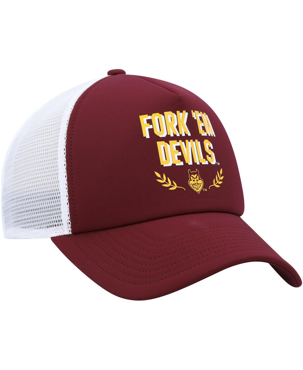 Shop Adidas Originals Men's Adidas Maroon Arizona State Sun Devils Phrase Foam Front Trucker Adjustable Hat