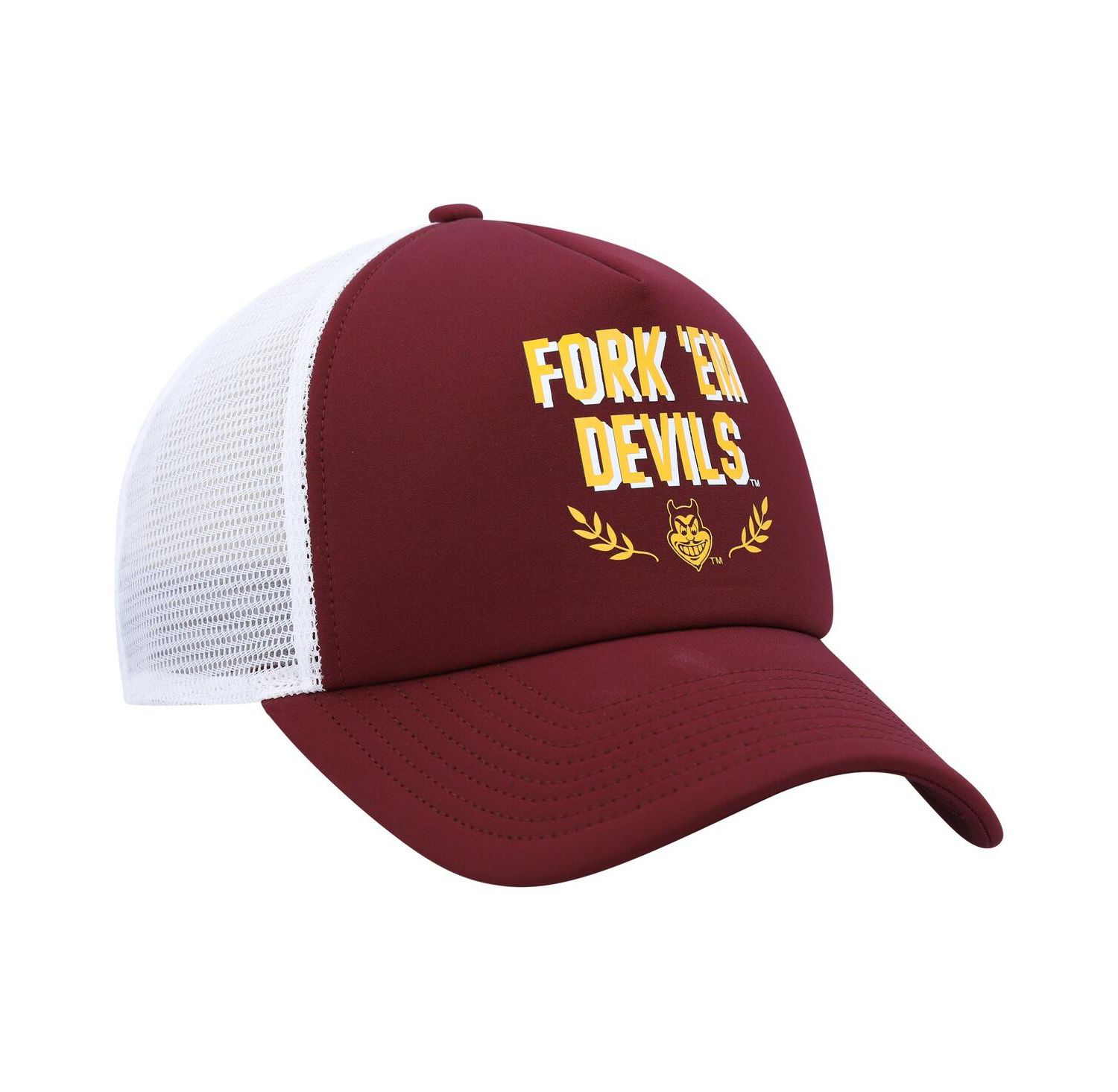 Men's Maroon Arizona State Sun Devils Phrase Foam Front Trucker Adjustable Hat