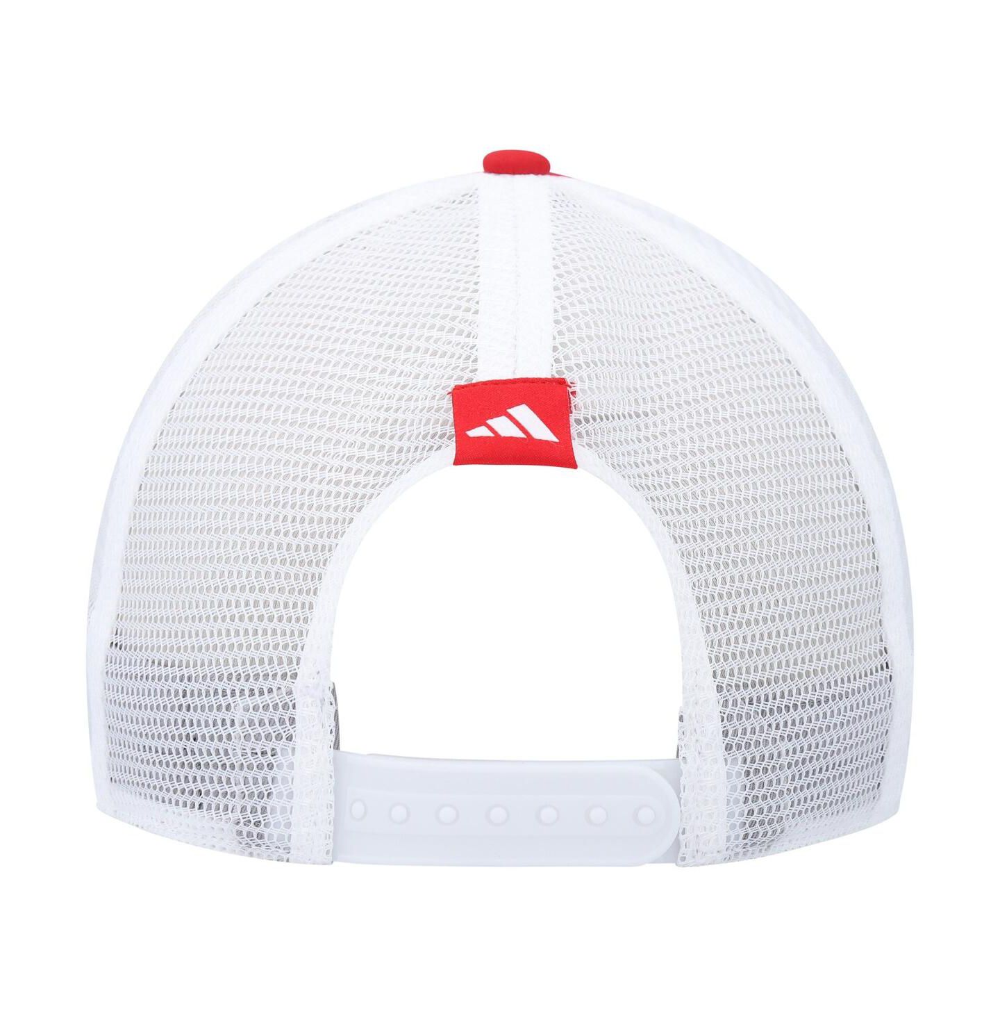 Мужская кепка adidas Scarlet Nebraska Huskers Phrase Foam Front Trucker Adjustable Hat — фото 4