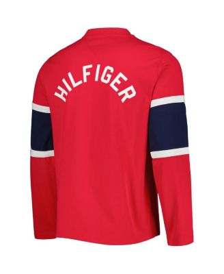 Men's Red Washington Capitals Walter Lace-Up Long Sleeve Top