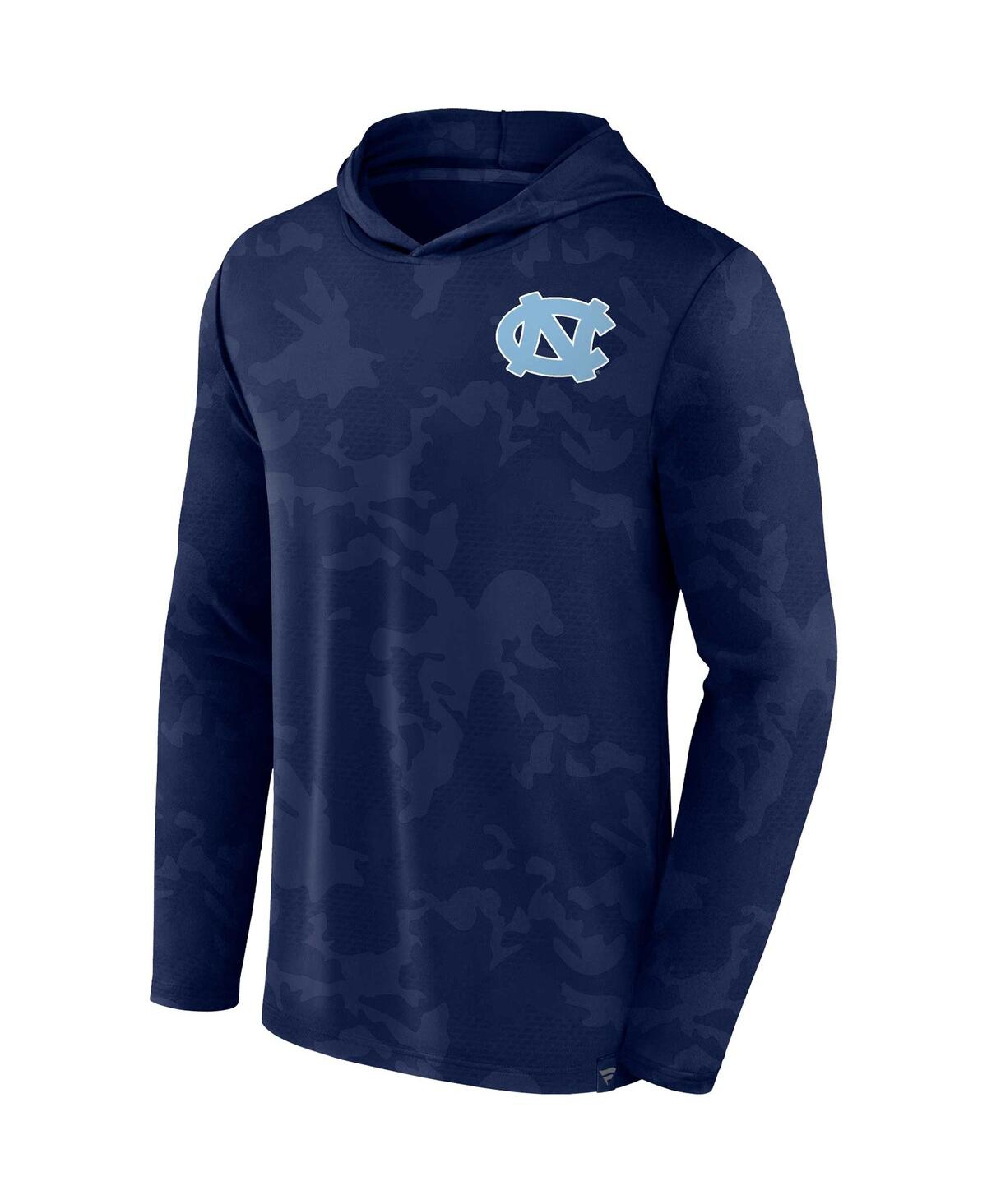 Fanatics Men's  Navy North Carolina Tar Heels Camo Hoodie Long Sleeve T-shirt In Navy