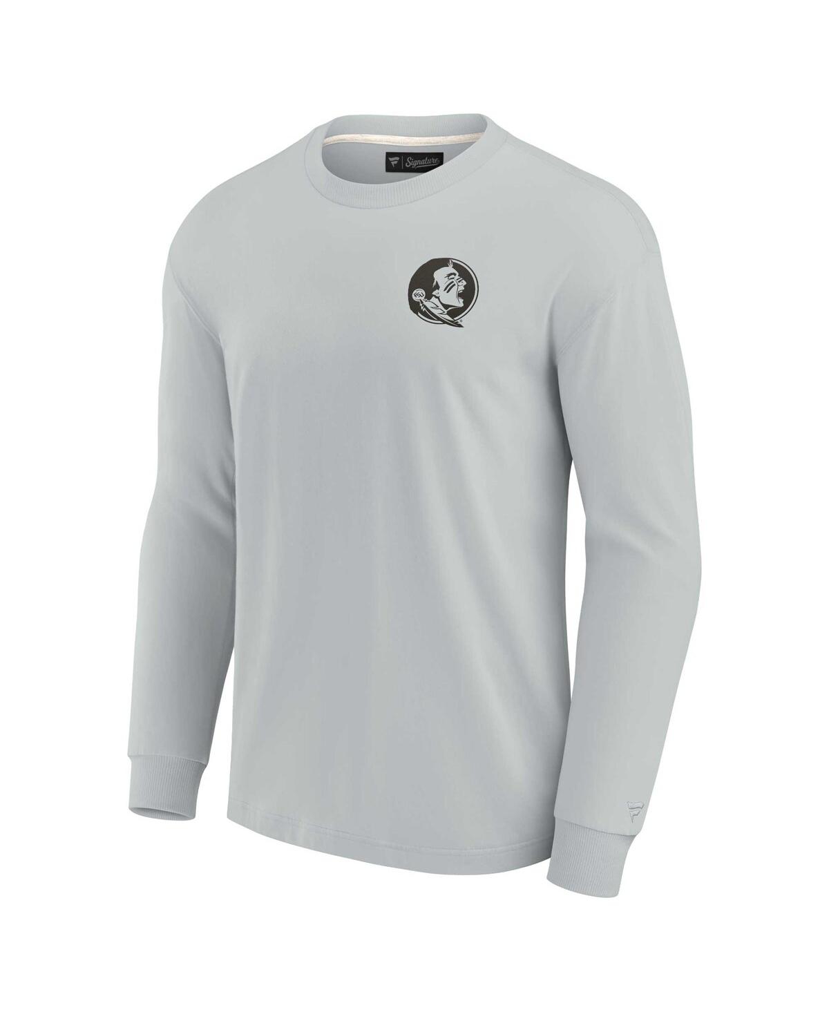 Shop Fanatics Signature Men's And Women's  Gray Florida State Seminoles Super Soft Long Sleeve T-shirt