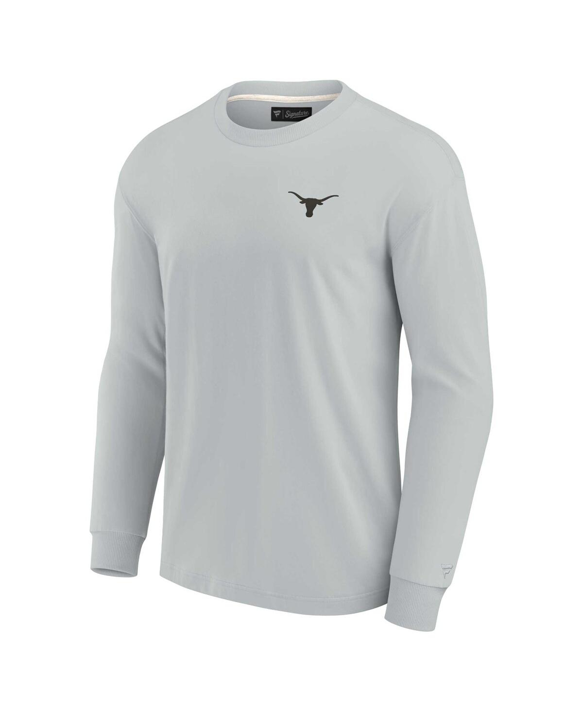 Fanatics Signature Unisex  Gray Texas Longhorns Super Soft Long Sleeve T-shirt In Gray