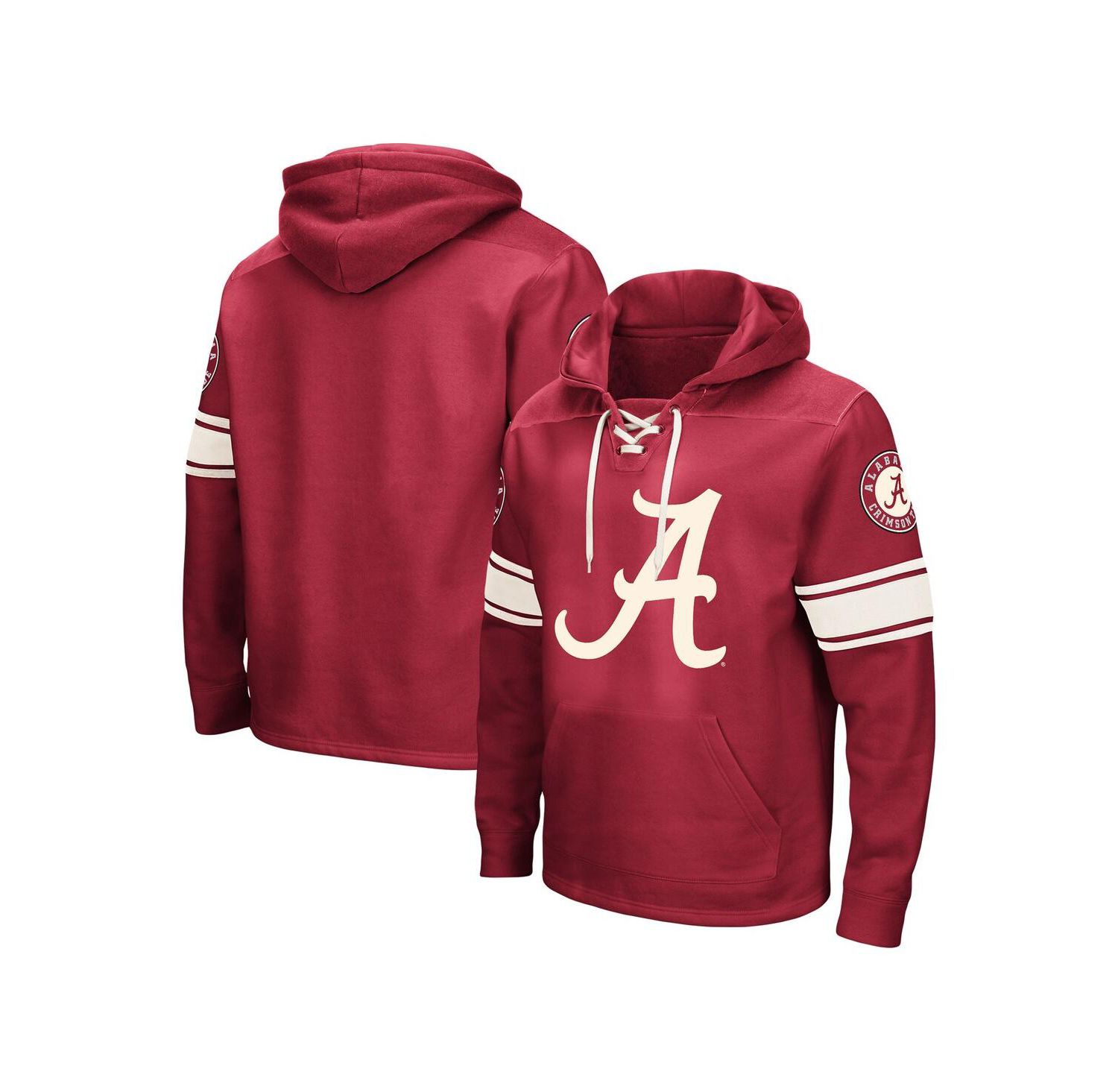 Men's Crimson Alabama Crimson Tide Big and Tall Hockey Lace-Up Pullover Hoodie