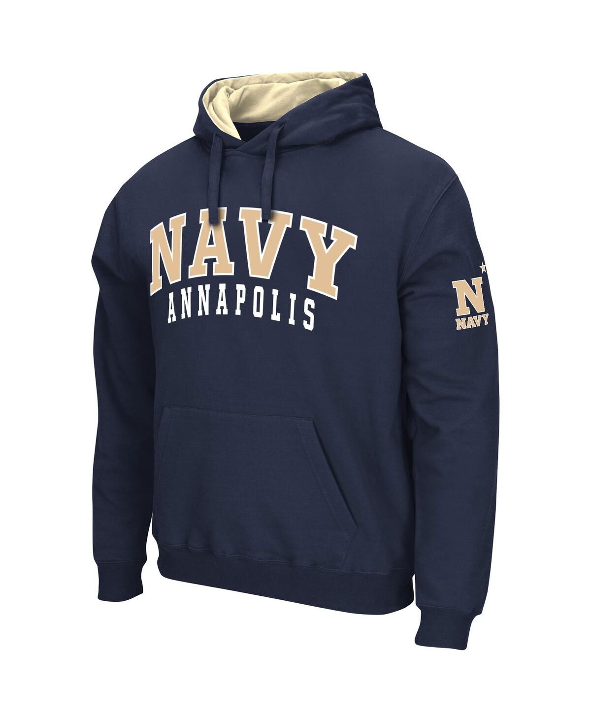 Shop Colosseum Men's  Navy Navy Midshipmen Double Arch Pullover Hoodie