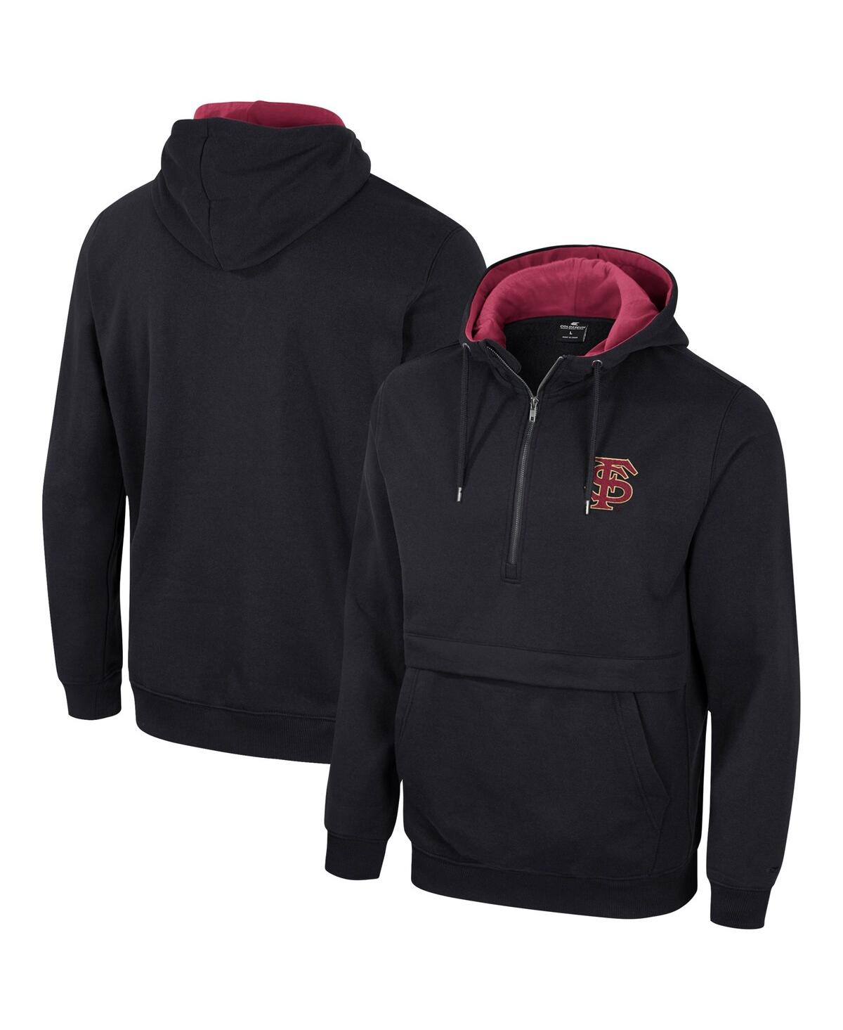 Men's Colosseum Black Florida State Seminoles Half-Zip Hoodie - Black