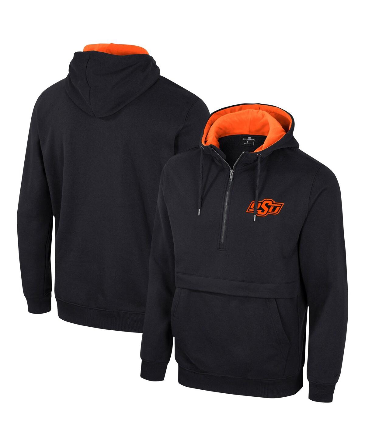 Men's Colosseum Black Oklahoma State Cowboys Half-Zip Hoodie - Black