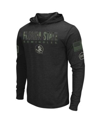 Men's Black Florida State Seminoles Big and Tall OHT Military-Inspired Appreciation Tango Long Sleeve Hoodie T-shirt