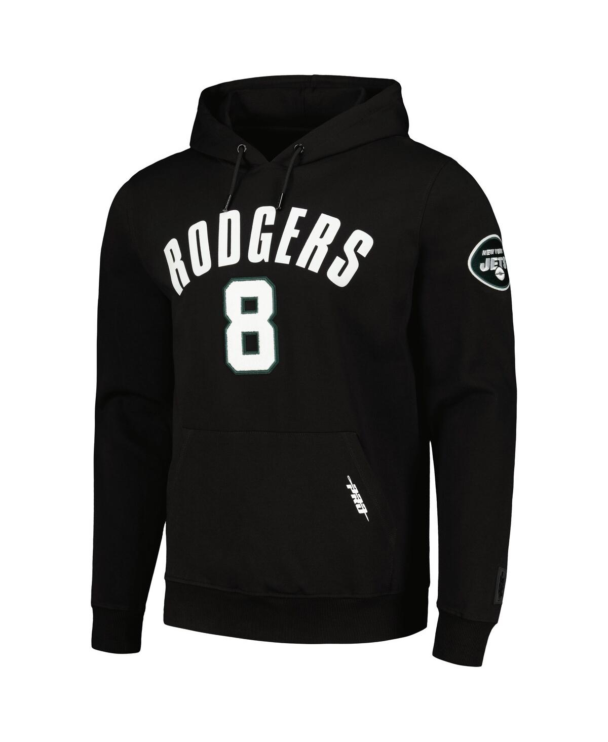 Shop Pro Standard Men's  Aaron Rodgers Black New York Jets Player Name And Number Pullover Hoodie