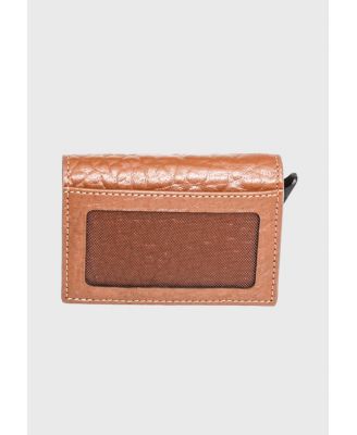 Men's Genuine Leather Elephant Pattern Trifold Card Holder