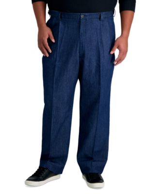 Men's Big & Tall Stretch Denim Classic-Fit Pleated Pants