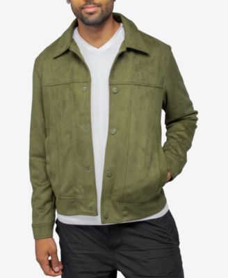 ZAFL Men's Faux Suede Shirt Jacket - Lightweight Button Down Overshirt For Work & Casual Wear