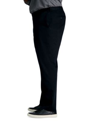 Men's Big & Tall Premium No Iron Khaki Classic Fit Flat Front Hidden Expandable Waistband Pants