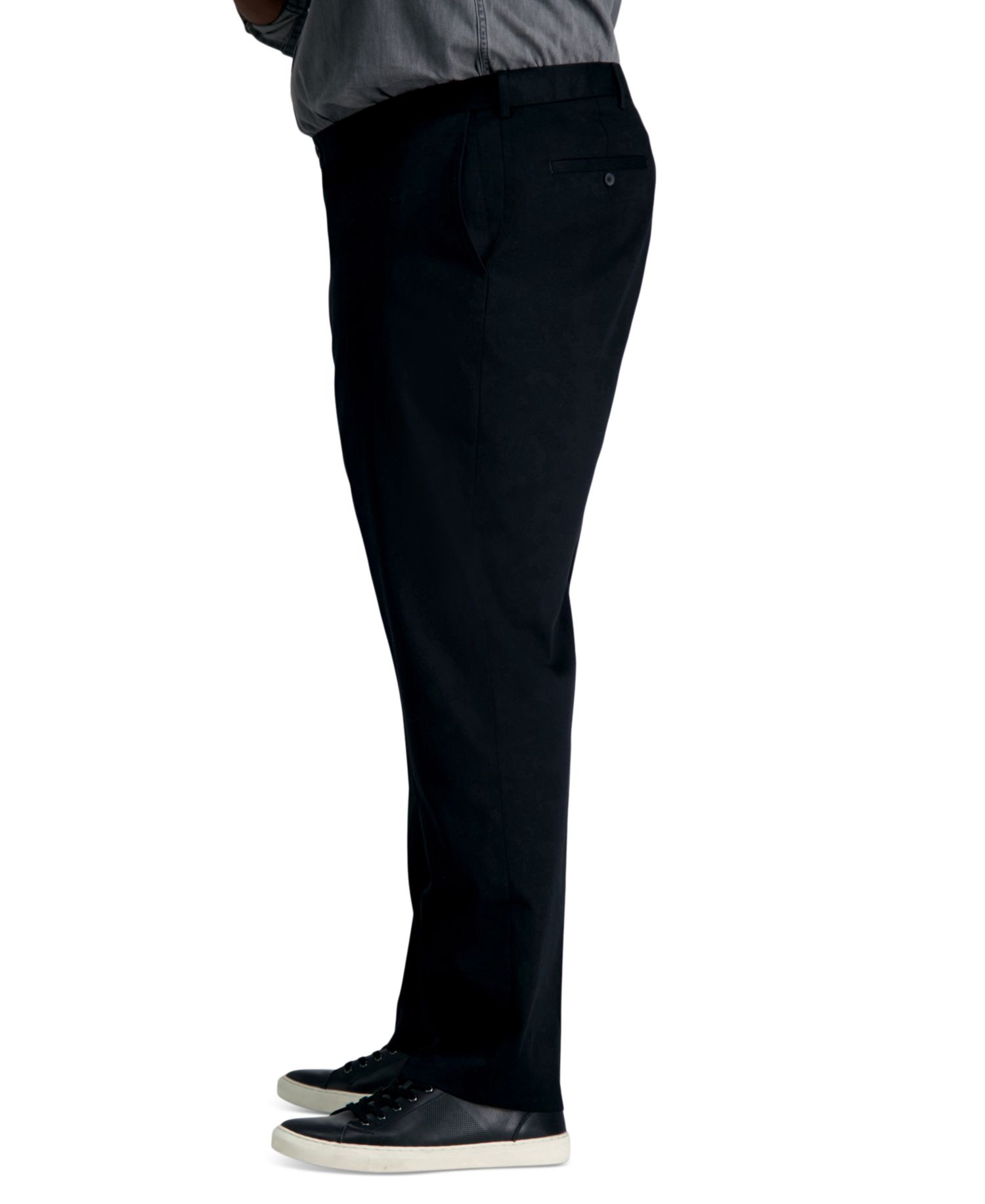 Men's Big & Tall Premium No Iron Khaki Classic Fit Flat Front Hidden Expandable Waistband Pants