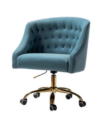   Standard   Velvet, Gold Metal   Stylish, Compact Desk Chair