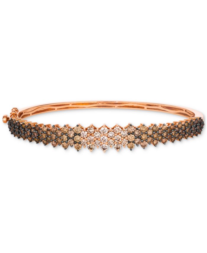 Le Vian Ombr&eacute; Chocolate Ombr&eacute; Diamond Cluster Bangle — 2 count