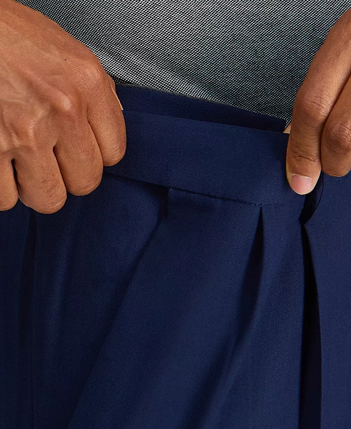 Men's Premium Comfort Stretch Classic-Fit Solid Pleated Dress Pants - thumbnail 5