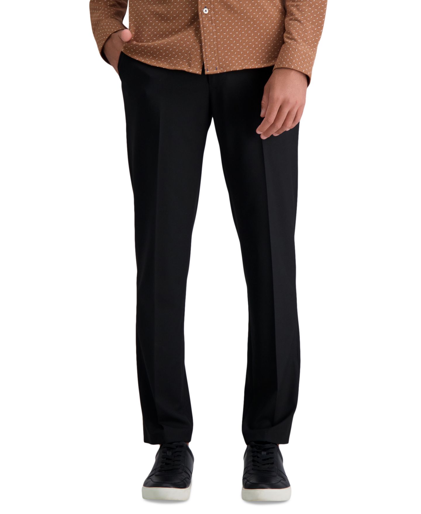 Мужские брюки Haggar JMH 4 Way Stretch Slim Fit Flat Front Dress Pant, цвет: Чёрный — фото 2