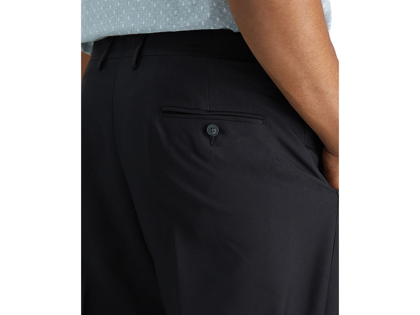 Мужские брюки Haggar Big & Tall Premium Comfort Stretch Classic-Fit Solid Flat Front Dress Pants, цвет: Чёрный — фото 4
