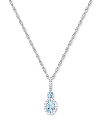 Macy s Santa Maria Aquamarine 5 8 ct. t.w. Diamond 1 8 ct