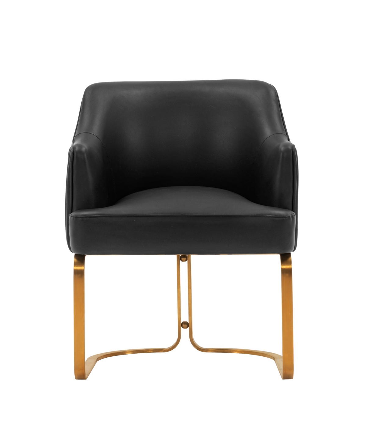 Manhattan Comfort Edra 25.20" Wide Leatherette Upholstered Dining Armchair In Black