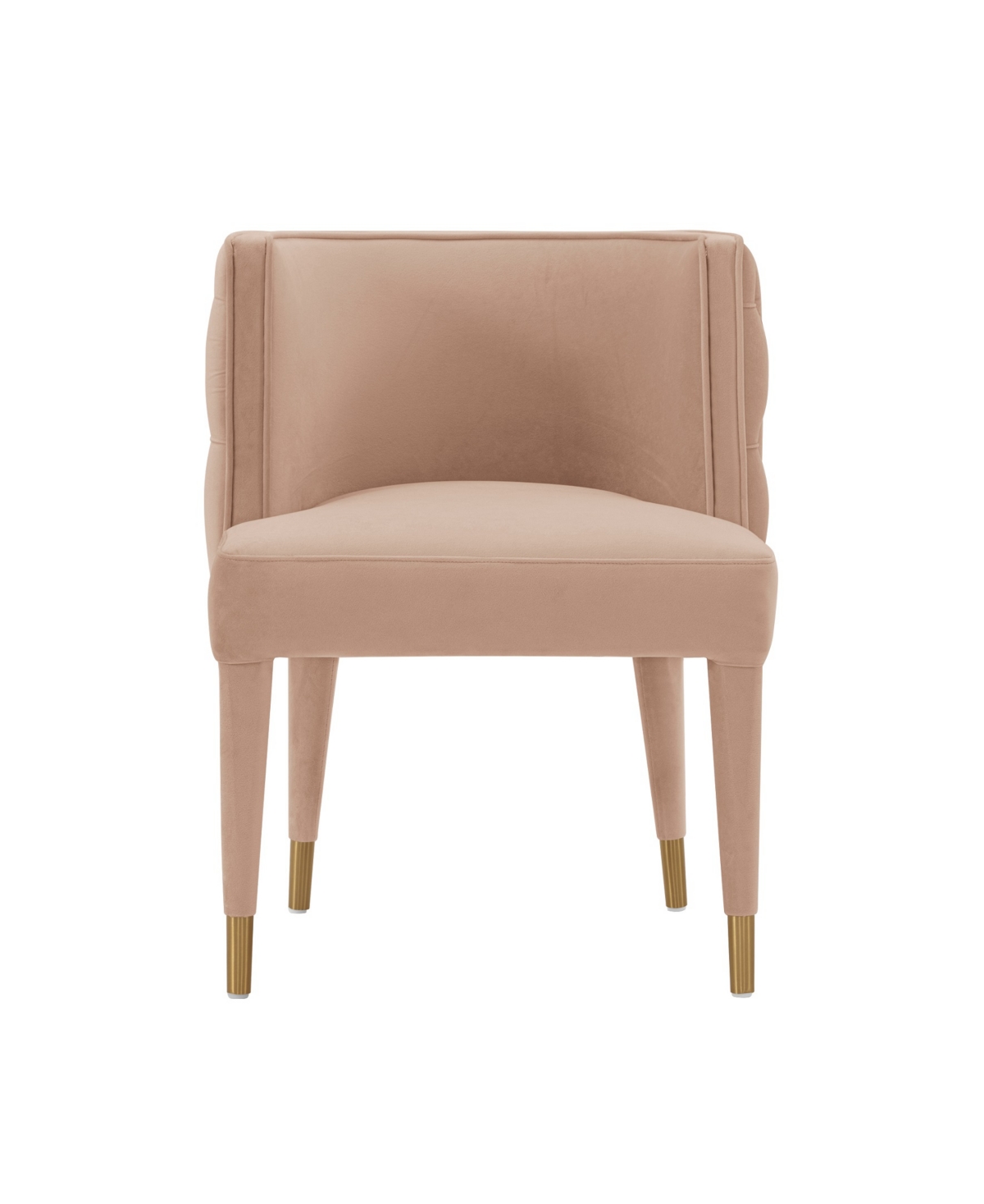 Manhattan Comfort Maya 24.02" Wide Tufted Velvet Upholstered Dining Chair In Nude