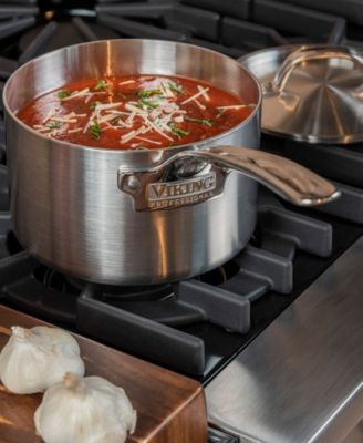 Professional 5-Ply Stainless Steel 3-Quart Sauce Pan with Metal Lid