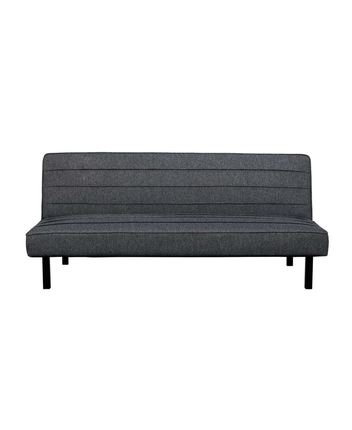 Serta 66.1" Polyester Campbell Convertible Futon In Charcoal