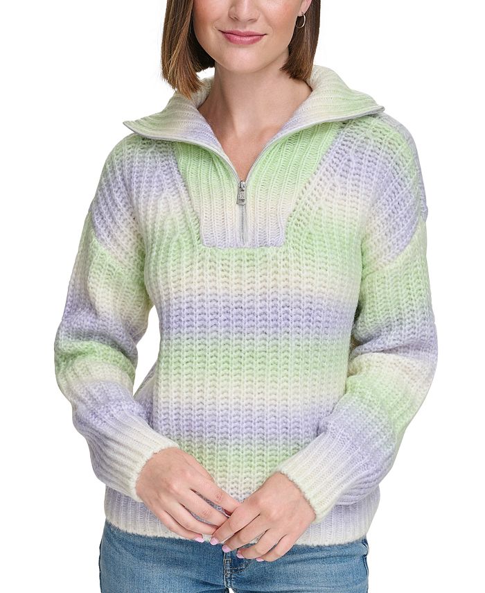 Calvin Klein Jeans Women's Space-Dyed Half-Zip Sweater - Macy's