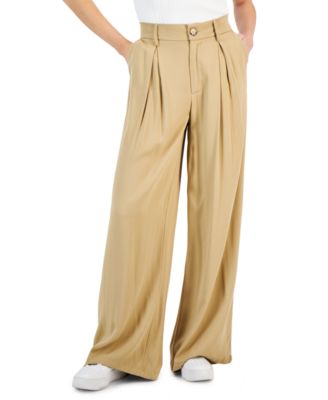 Women's Pleat-Front Wide-Leg Soft Pants, Regular & Petites