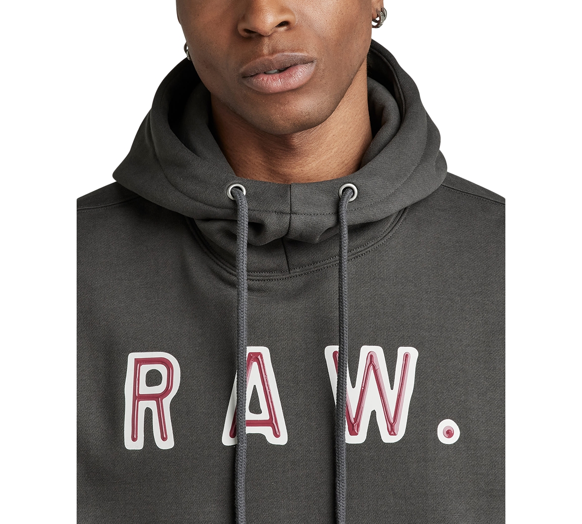 Shop G-star Raw Men's Vulcanic Raw Loose Fit Graphic Hoodie In Gray