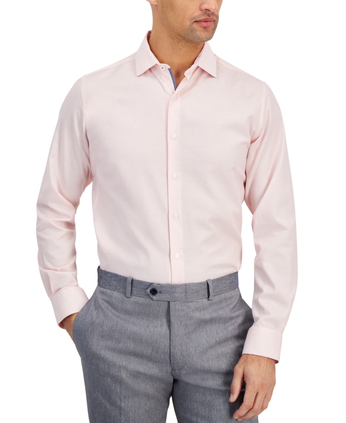 Shop Bar Iii Men's Slim-fit Diamond Dobby Dress Shirt, Created For Macy's In Pink