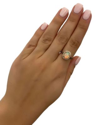 Amethyst (1-3/8 ct. t.w.) & Diamond (1/4 ct. t.w) Ring in 14k Rose Gold (Also in Citrine, Deep Sea Blue Topaz, Green Quartz, Peridot, Opal & Sky Blue Topaz)