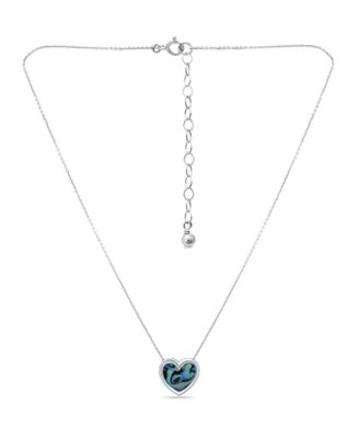 Abalone Inlay Heart Pendant Necklace