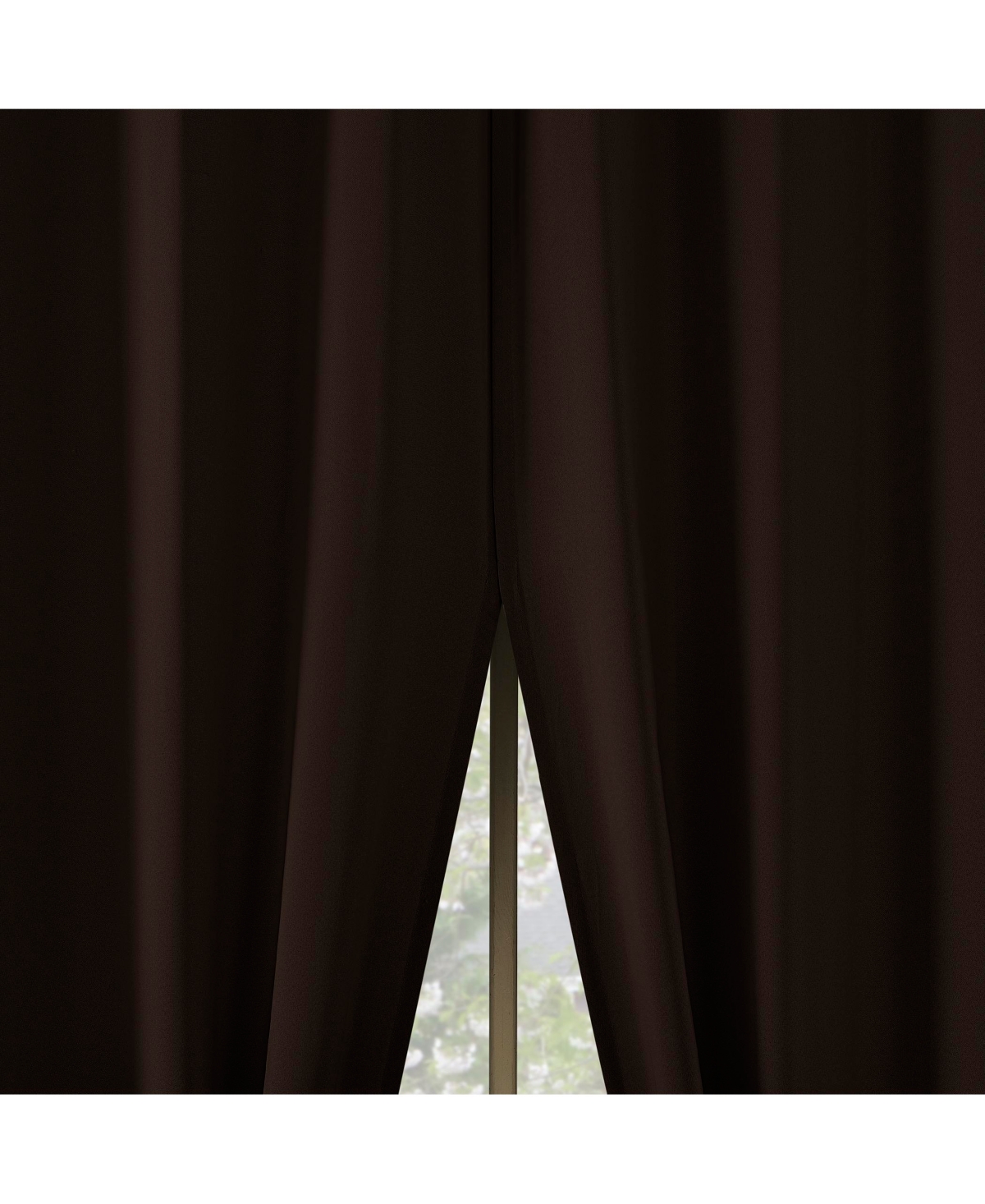 Brandon Magnetic Closure Room Darkening Grommet Curtain Panel Pair - Chocolate brown