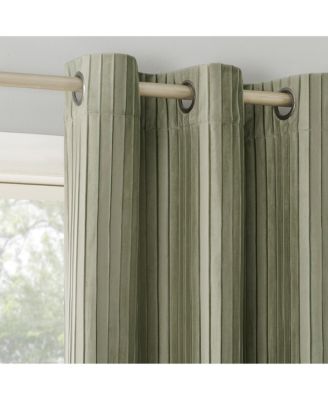 Cascade Pleated Velvet Blackout Grommet Curtain Panel