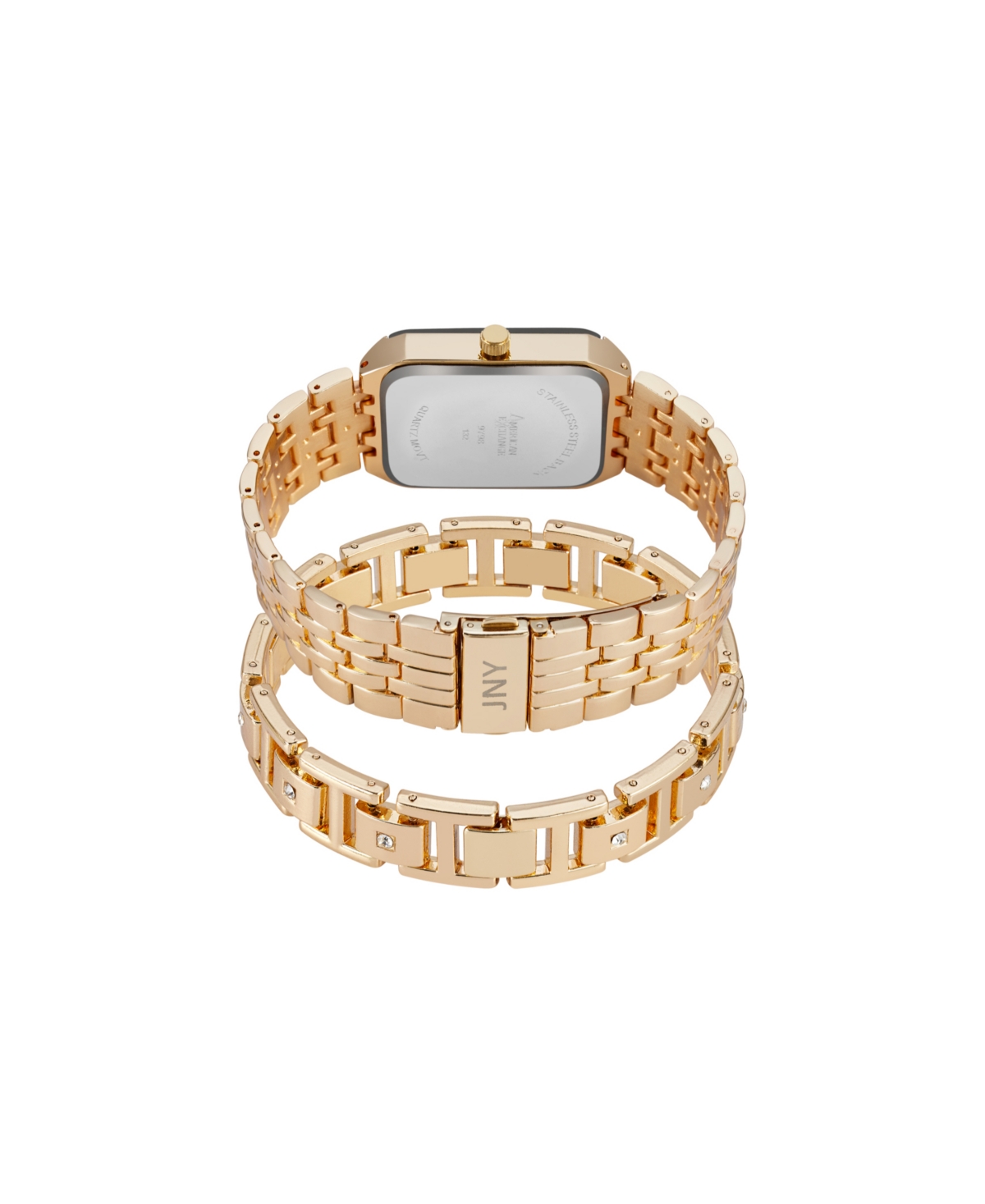 Shop Jones New York Men's Analog Shiny Gold-tone Metal Watch 31mm Bracelet Gift Set In Champagne,gold