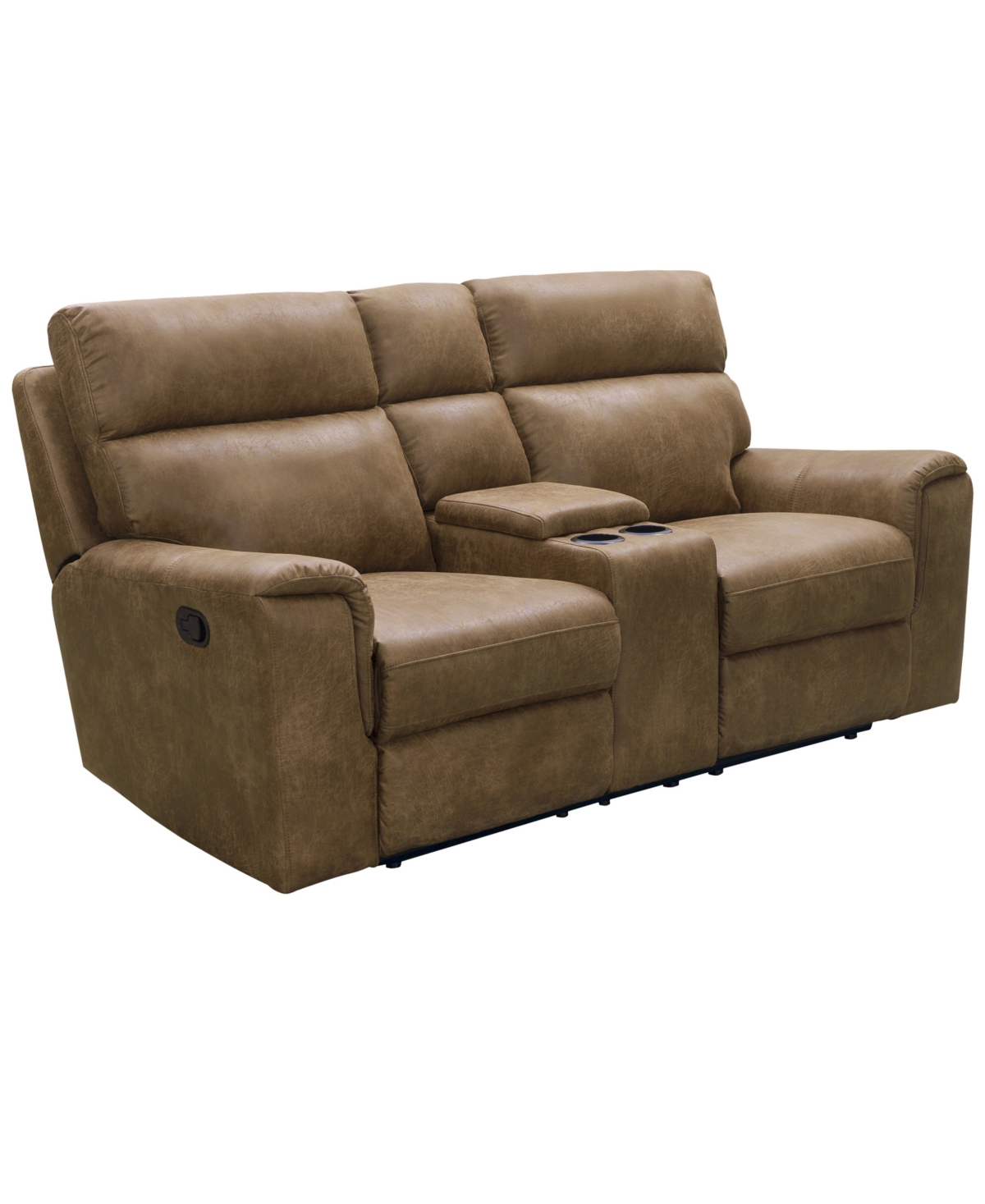 Abbyson Living Lawrence 39.5" Fabric Reclining Console Loveseat In Camel