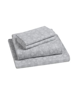 Shop Bearpaw Fair Isle 100 Cotton Flannel Sheet Sets In Gray