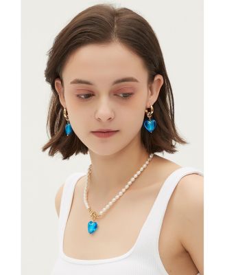 Esmee Glaze Heart Dangle Earrings