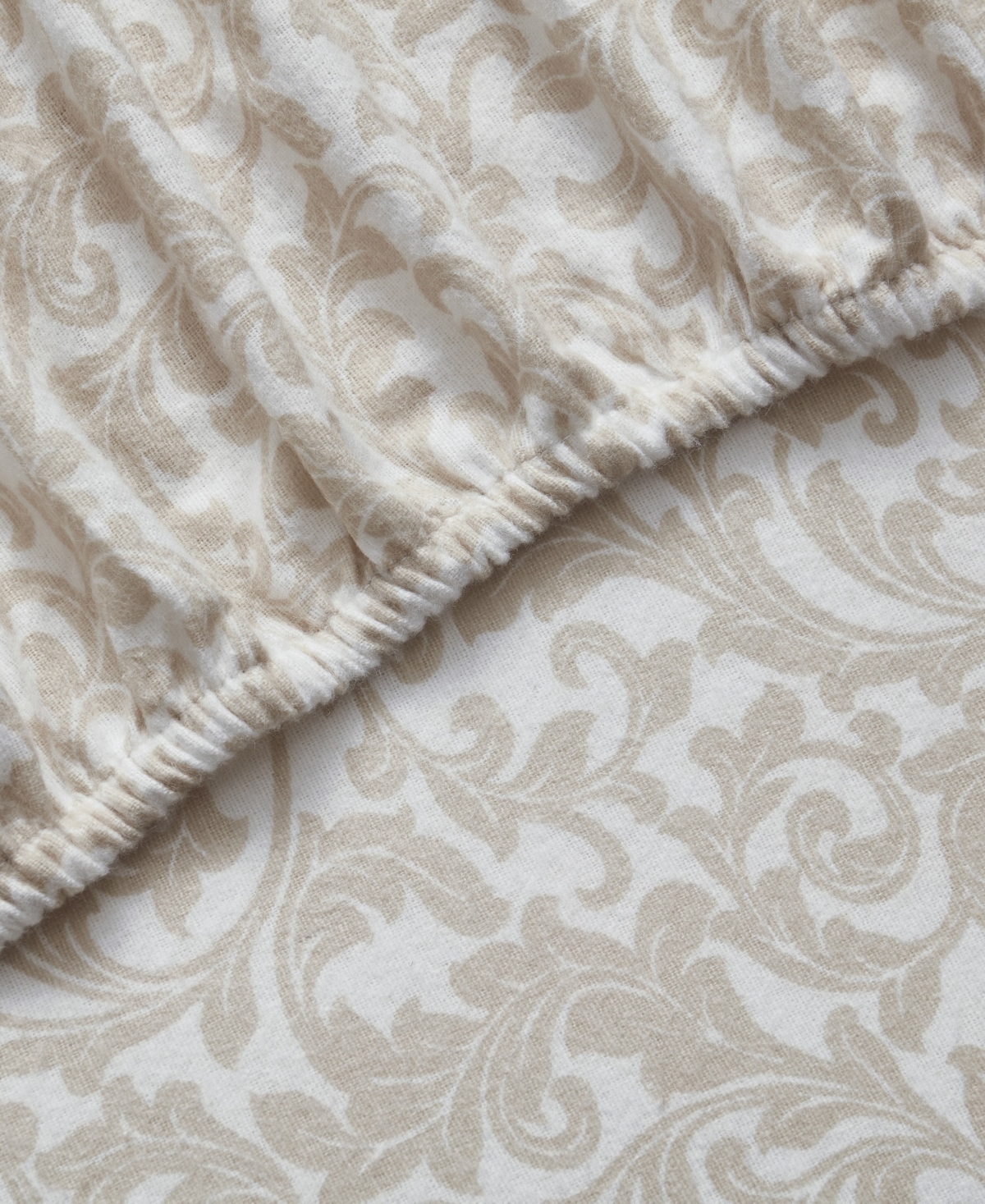 Tahari Home Scroll 100% Cotton Flannel 4-pc. Sheet Set, King In Taupe
