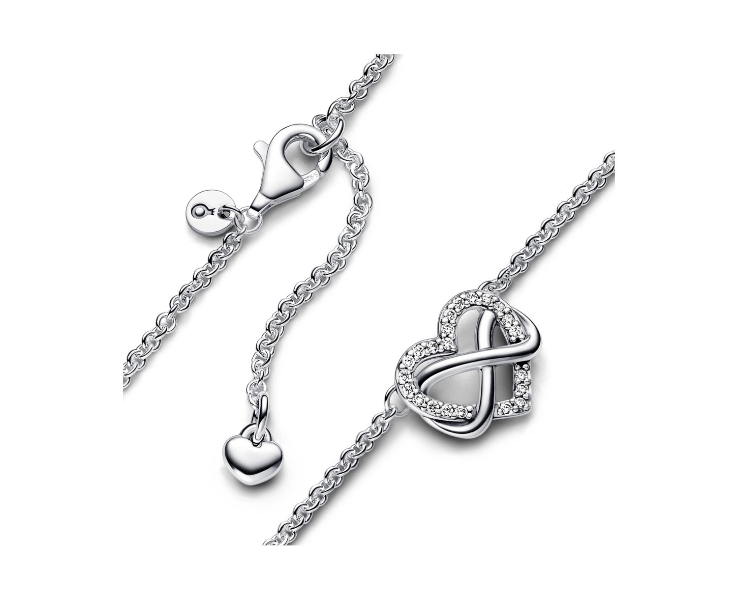 Moments Sterling Silver Sparkling Cubic Zirconia Infinity Heart Collier Necklace