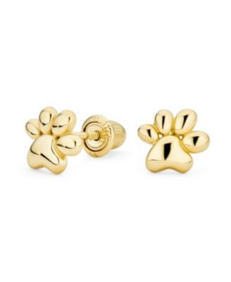 14K Solid Gold Mini Cat shops Earring Studs