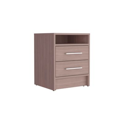 19.9" Wood Leyva Nightstand, Two Drawers, Superior Top