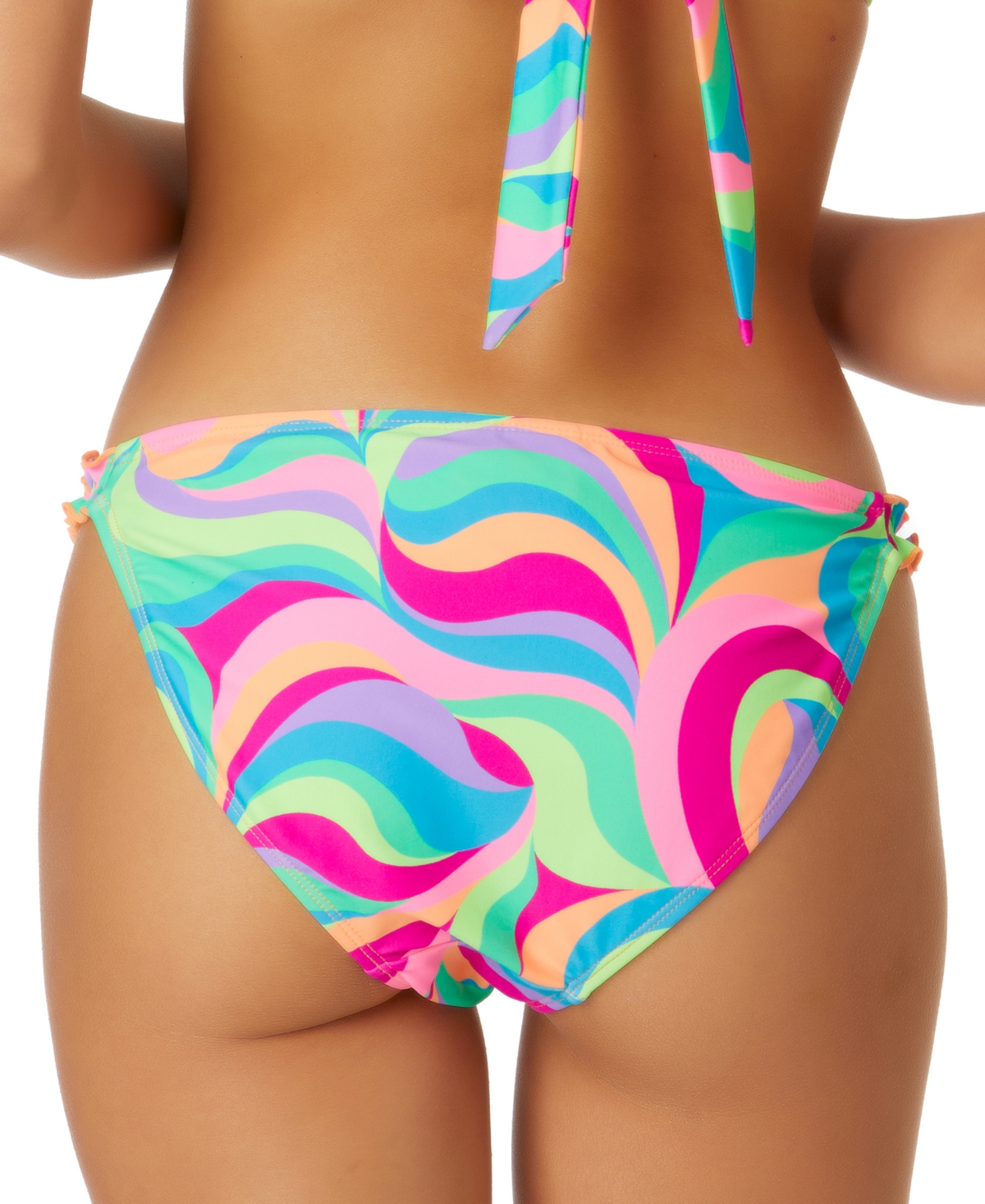 Shop Salt + Cove Juniors' Foil Print Ruffle-trim Hipster Bikini Bottoms, Created For Macy's In Multi