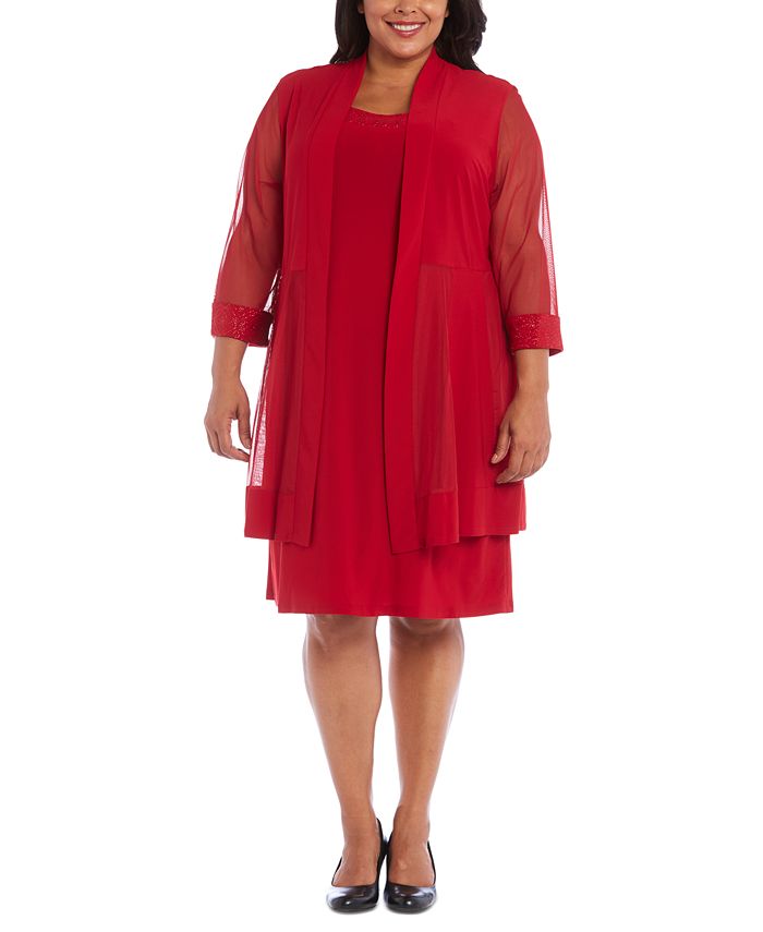 Macy's plus size outlet jacket dresses