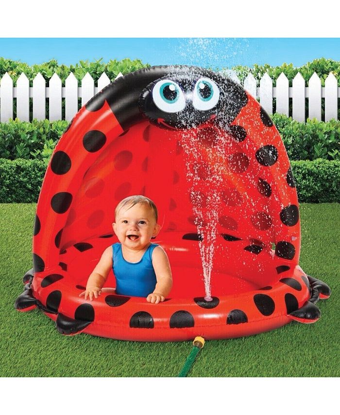 Collections Etc Inflatable Lady Bug Spray Pool with Canopy Macy
